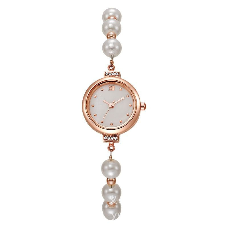 Elegance Pearl İnci Detaylı Rose Gold Saat | Zarif ve Şık Bileklik Saat
